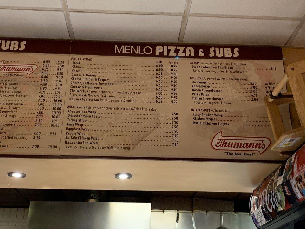 Menu at Menlo Pizzeria, Edison
