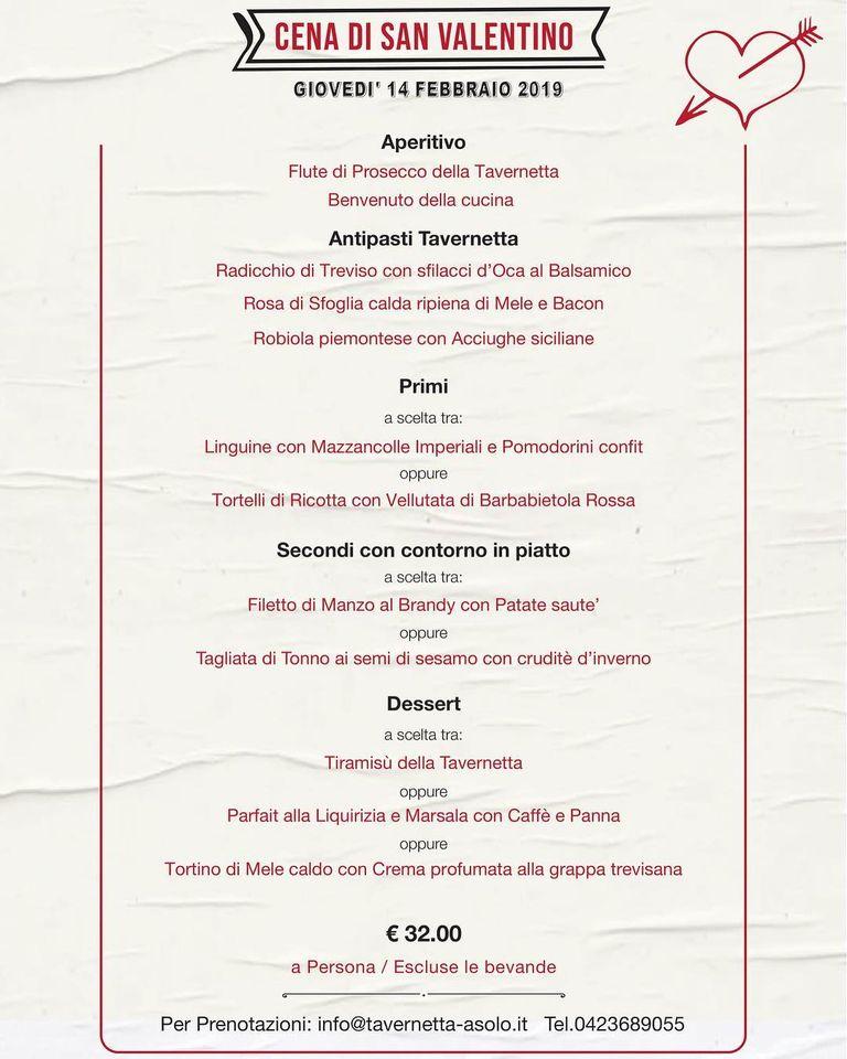 Menu da Tavernetta Ristorante Asolo