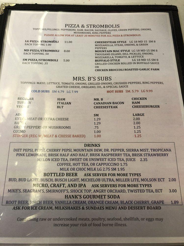 Menu at Twilight Diner restaurant, Loganton