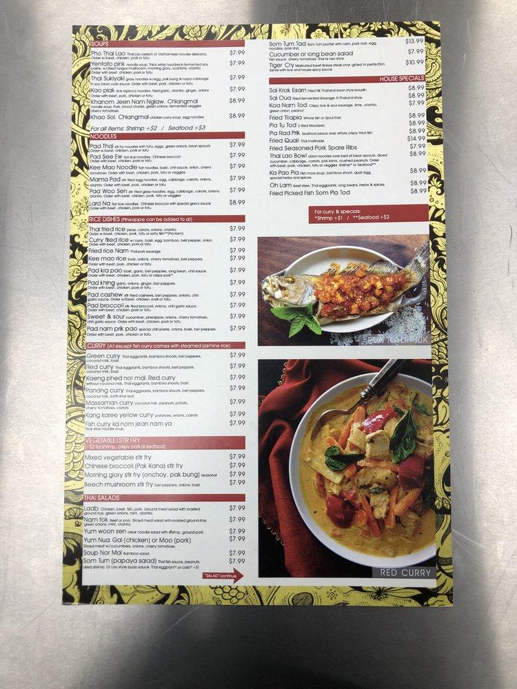 Menu at Asia Market Thai Lao Food restaurant, Houston, N Main St