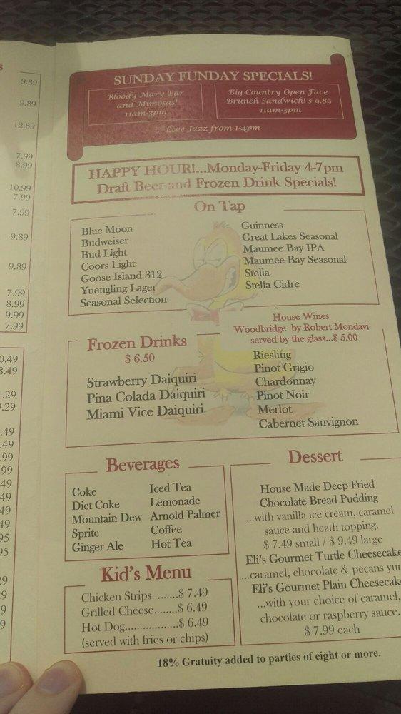 Menu at Ye Olde Durty Bird pub & bar, Toledo