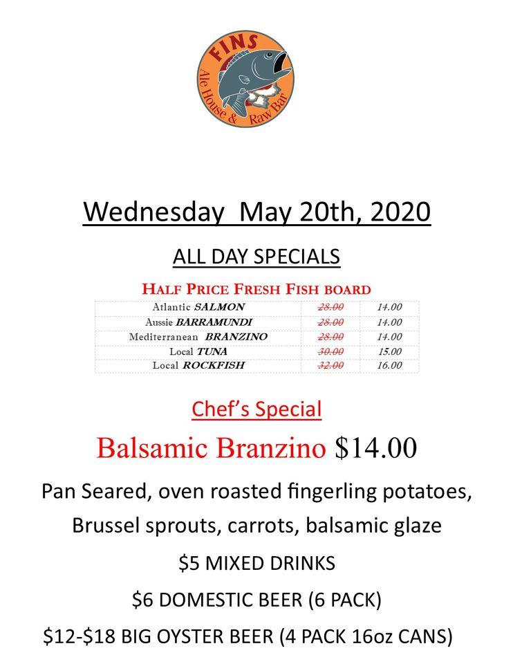 Menu at Fins Ale House & Raw Bar Bethany Beach, Bethany Beach