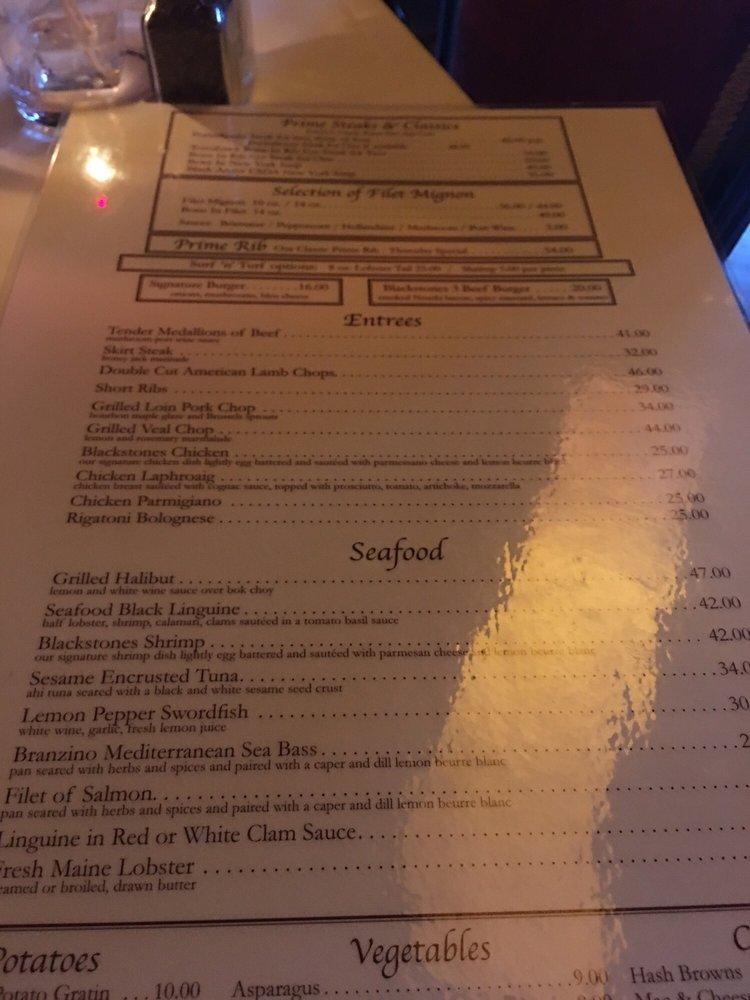 Menu at Blackstones Grille steakhouse, Fairfield