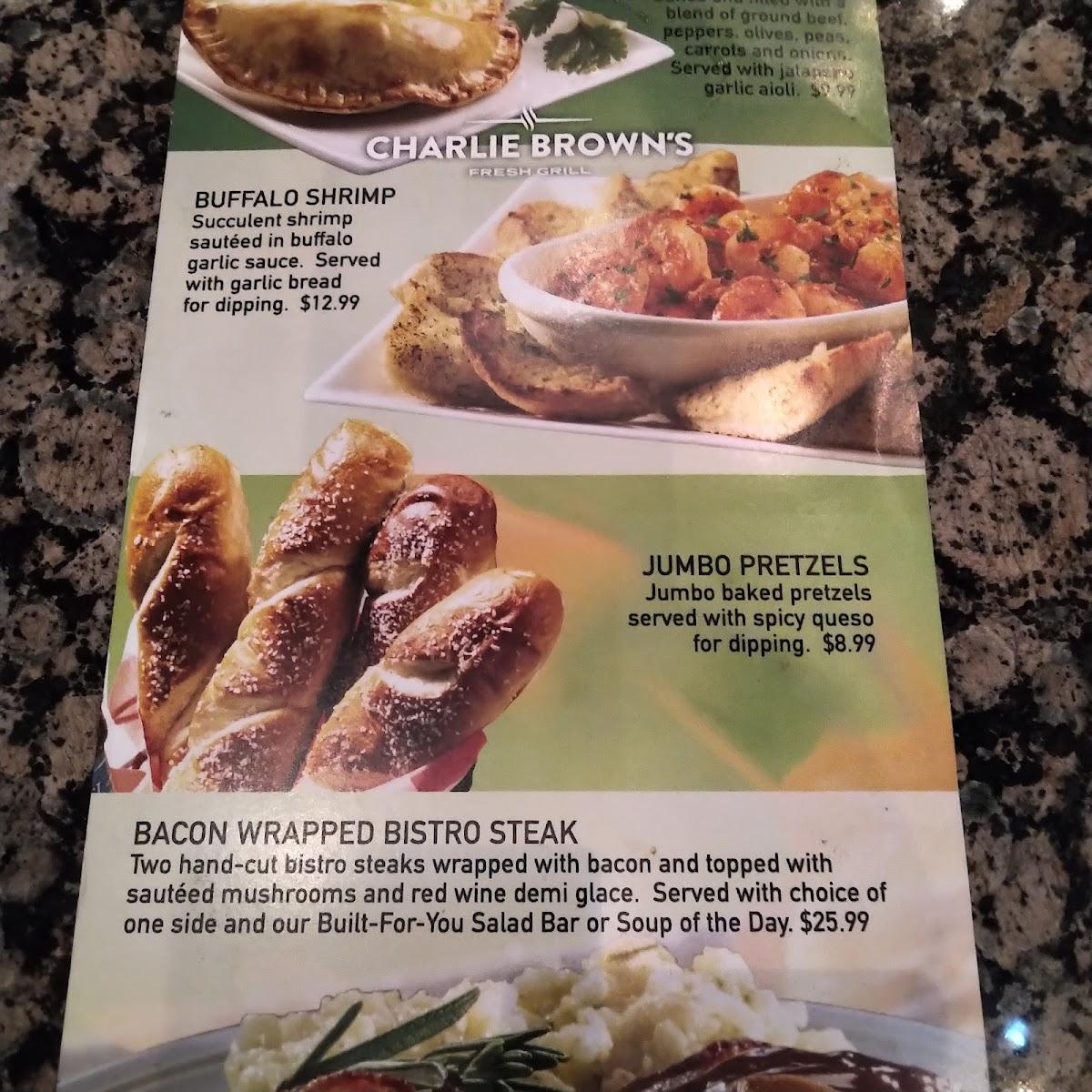 Menu at Charlie Brown's Fresh Grill steakhouse, Scotch Plains
