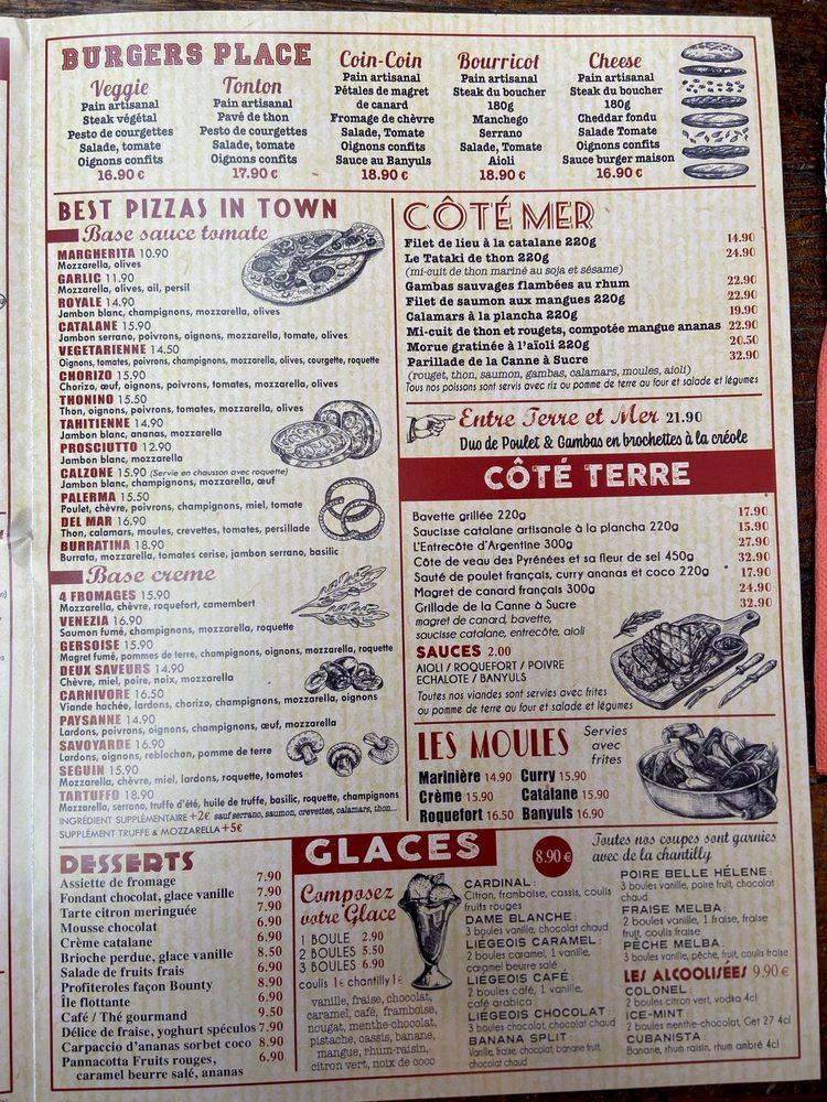Menu au Restaurant La Canne à Sucre Argelès Plage, ArgelèssurMer