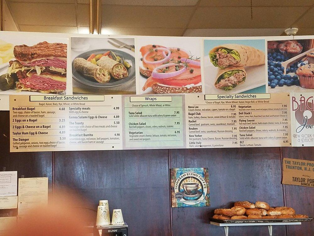 Menu at Bagel Joe's fast food, Melbourne, Lake Washington Rd