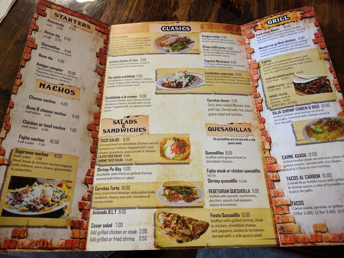 Menu at Amigos Mexican Family Restaurant, Monroe