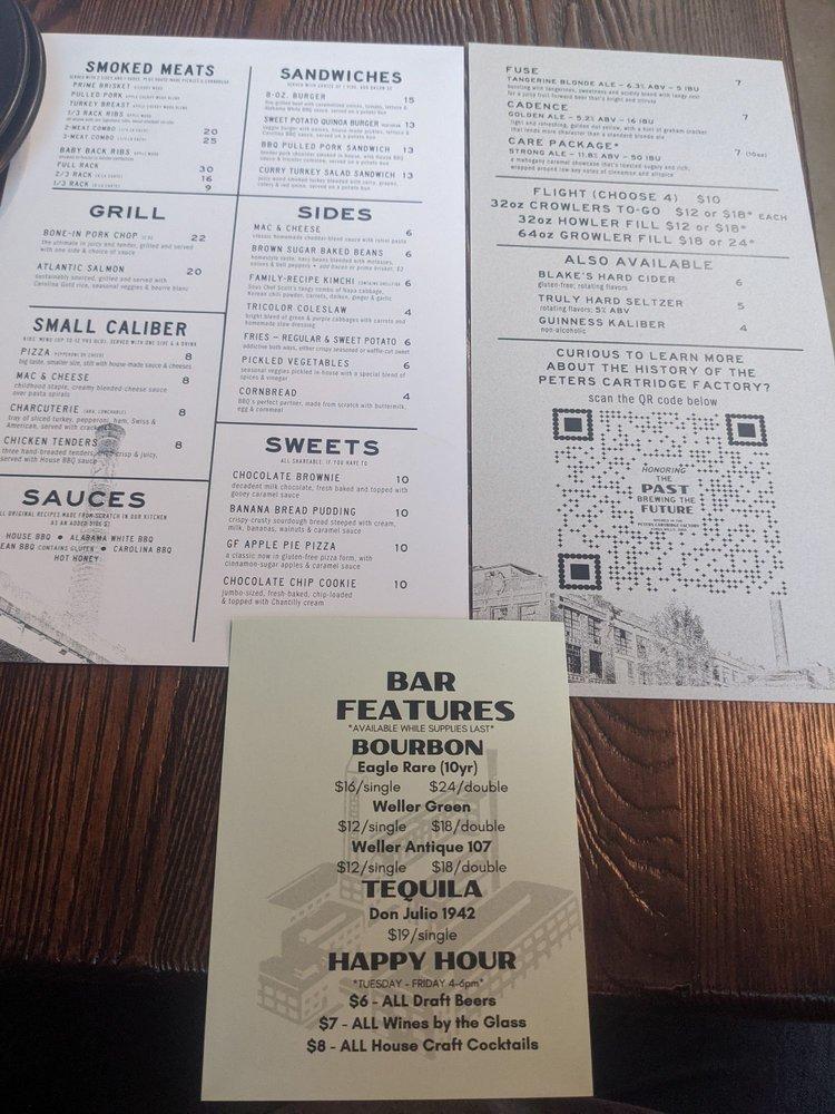 Menu at Cartridge Brewing pub & bar, Mason