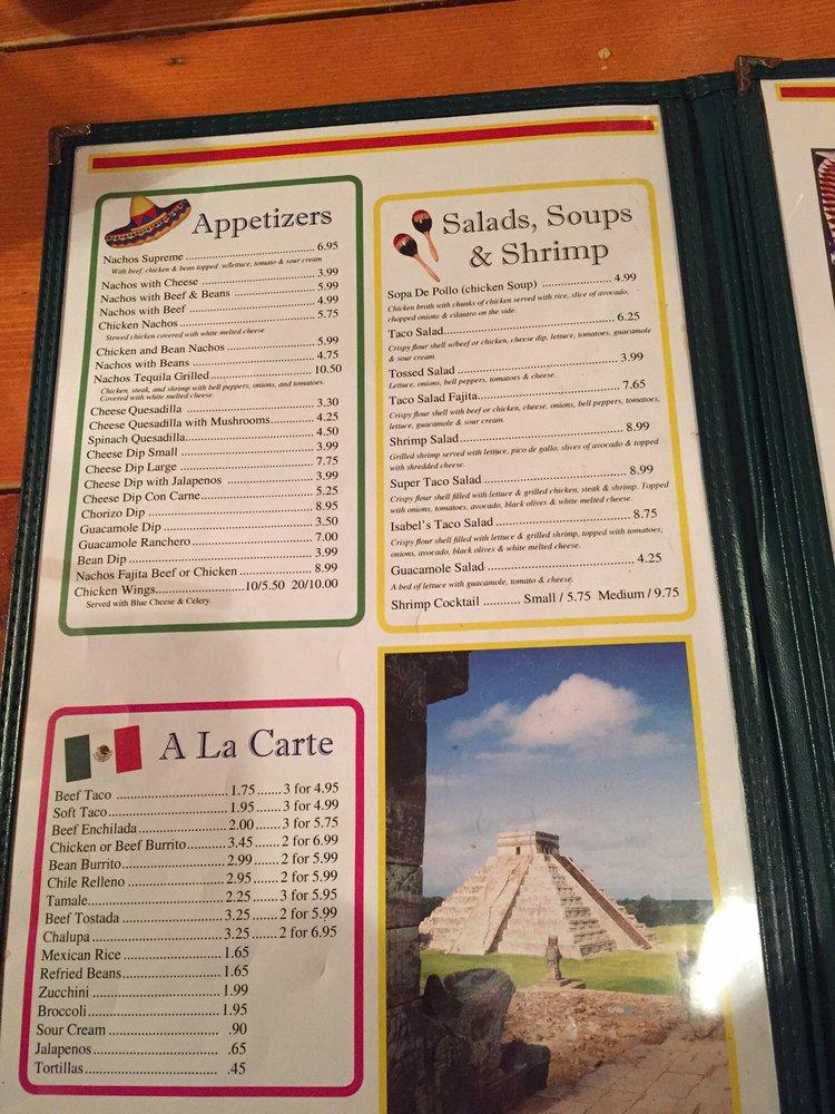 Menu at El Tequila restaurant, Milledgeville, 168 Garrett Way