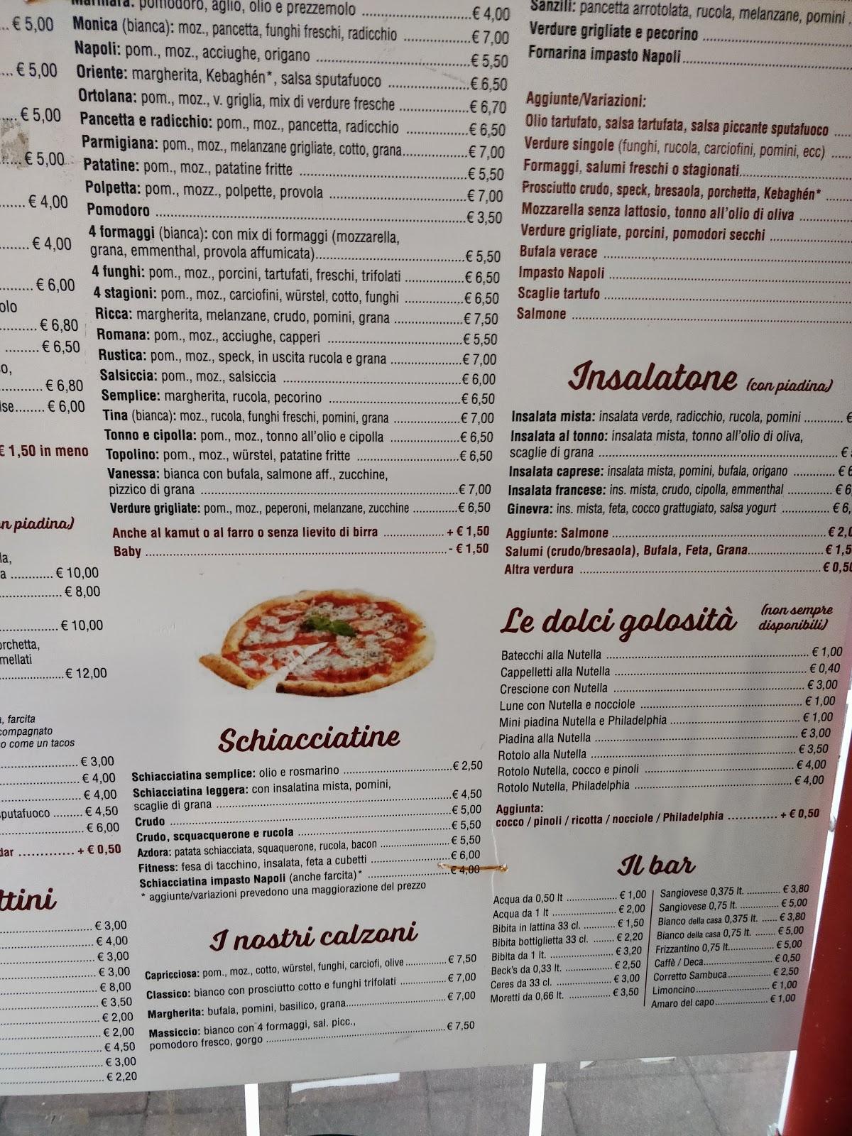 Menu Da Acqua E Farina Ristorante Cesena