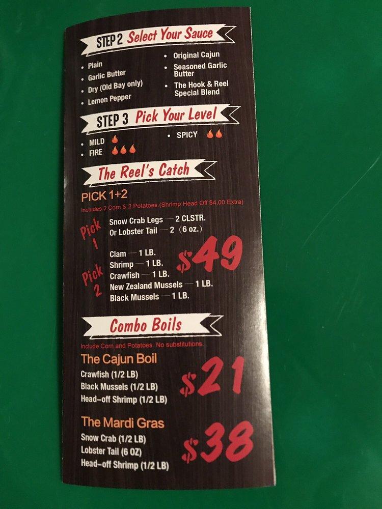 Menu at Hook &amp; Reel Cajun Seafood &amp; Bar, Odessa