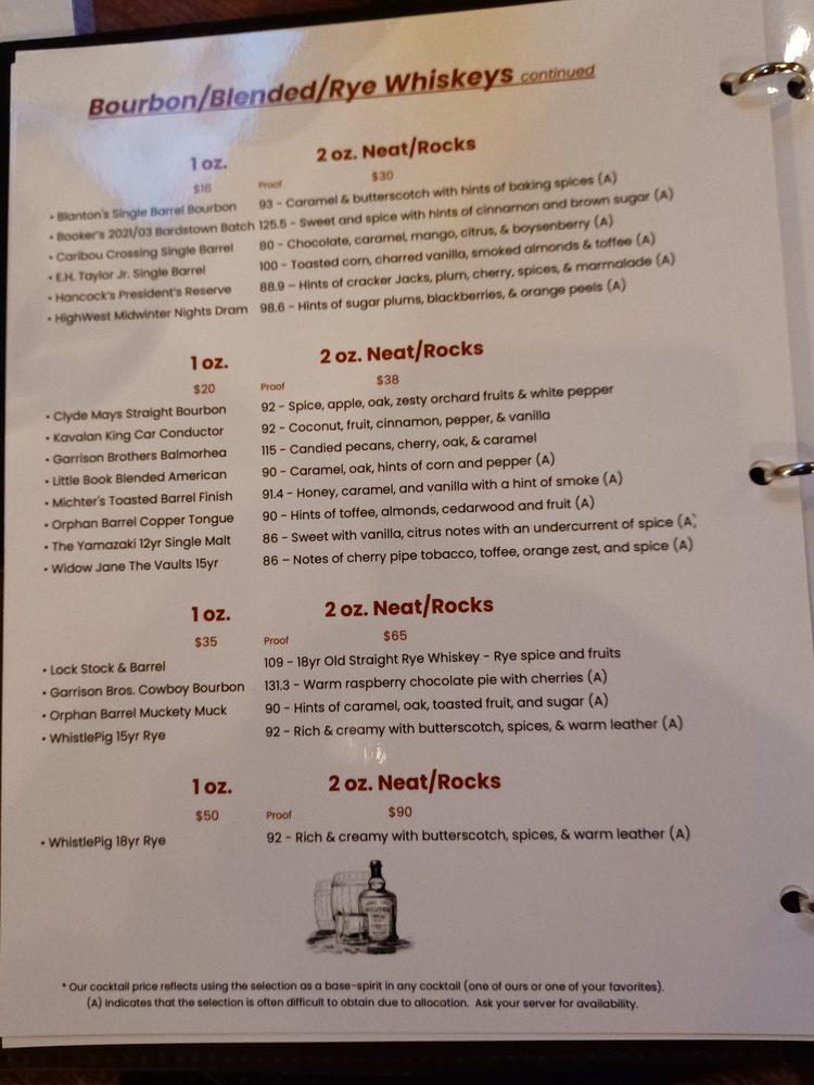 Menu at The Whiskey Barrel, Port Jefferson