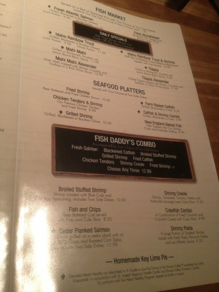 Menu at Fish Daddy's Grill House pub & bar, College Station