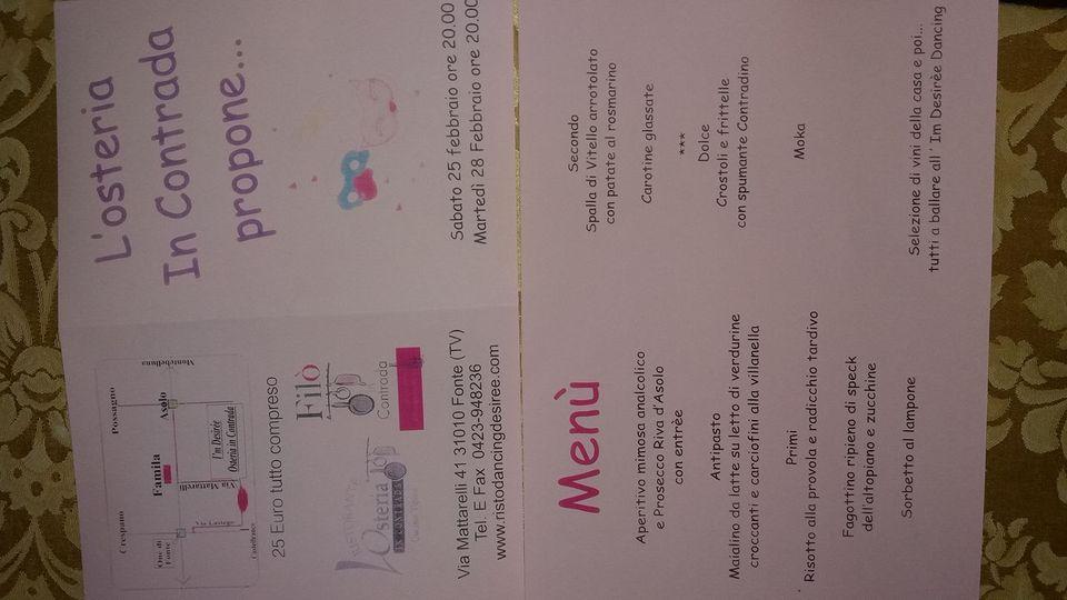 Menu di Ristodancing Desiree 