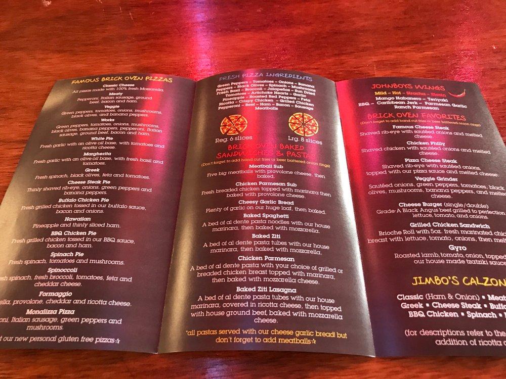 Menu at Famous Brick Oven Pizzeria, Beech Mountain