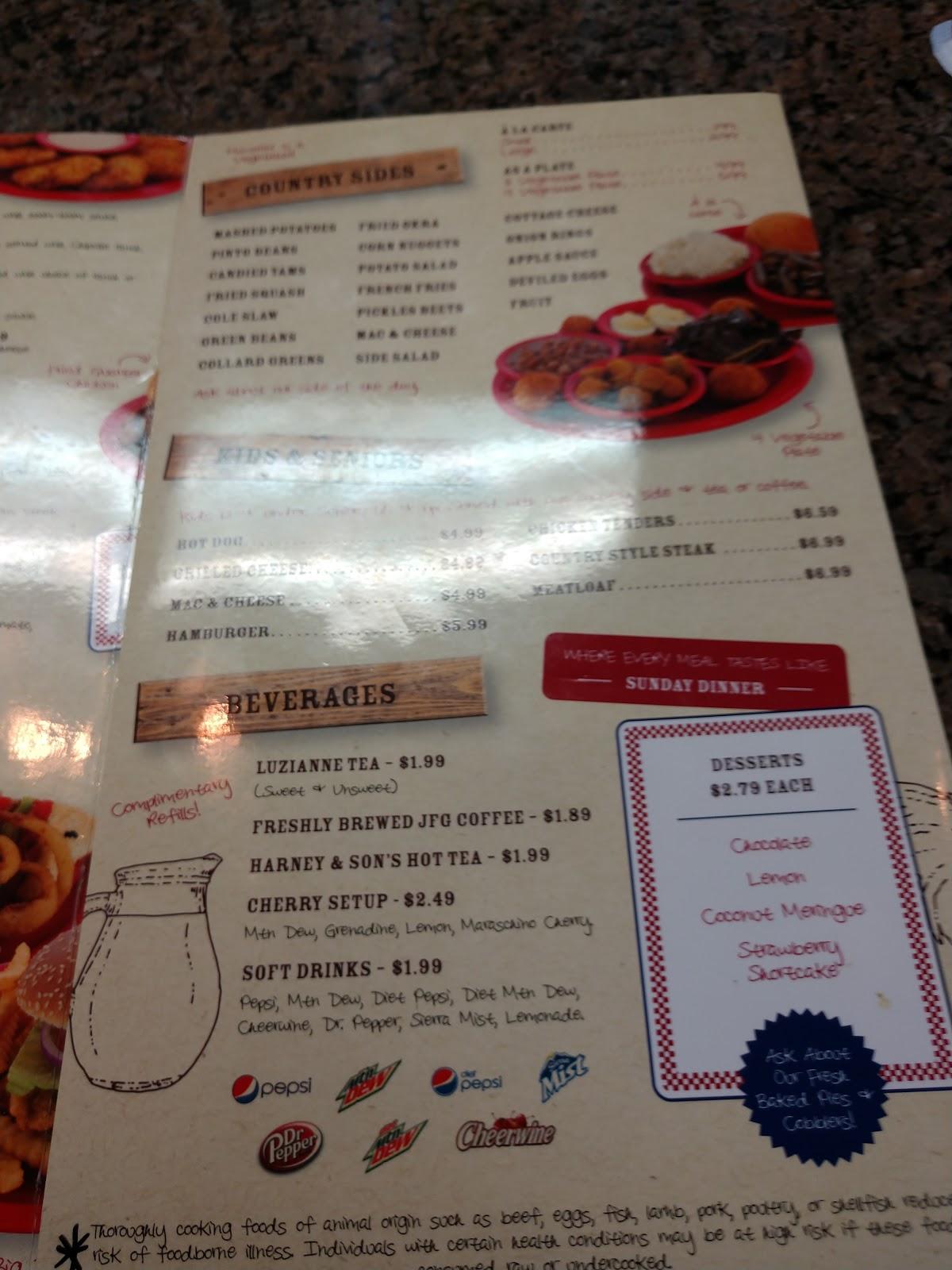 Menu at Granny's Country Kitchen Icard restaurant, Icard, Miller Bridge Rd