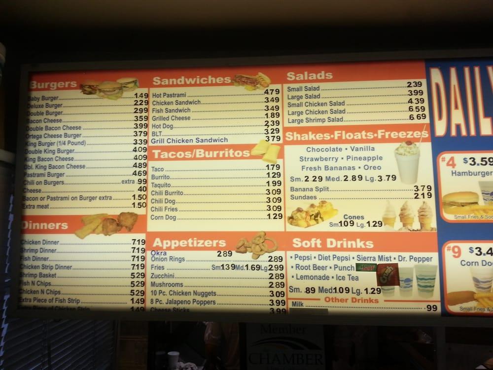 Menu at Valley Burger Drive-In restaurant, Tulare