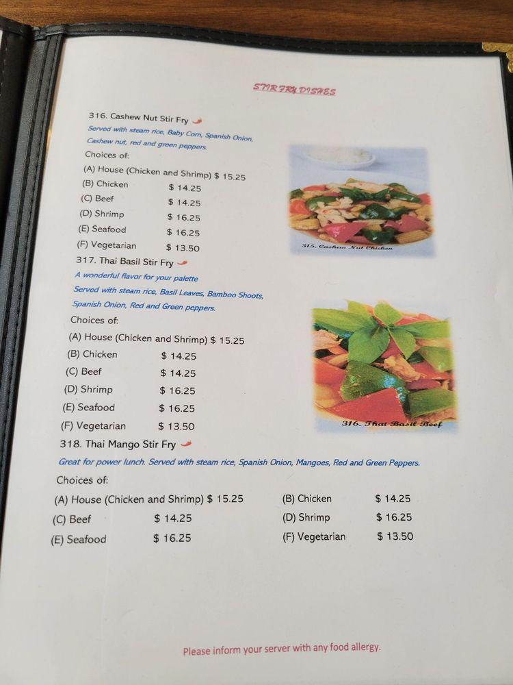 Menu at Golden Coconut Thai and Vietnamese restaurant, Fergus