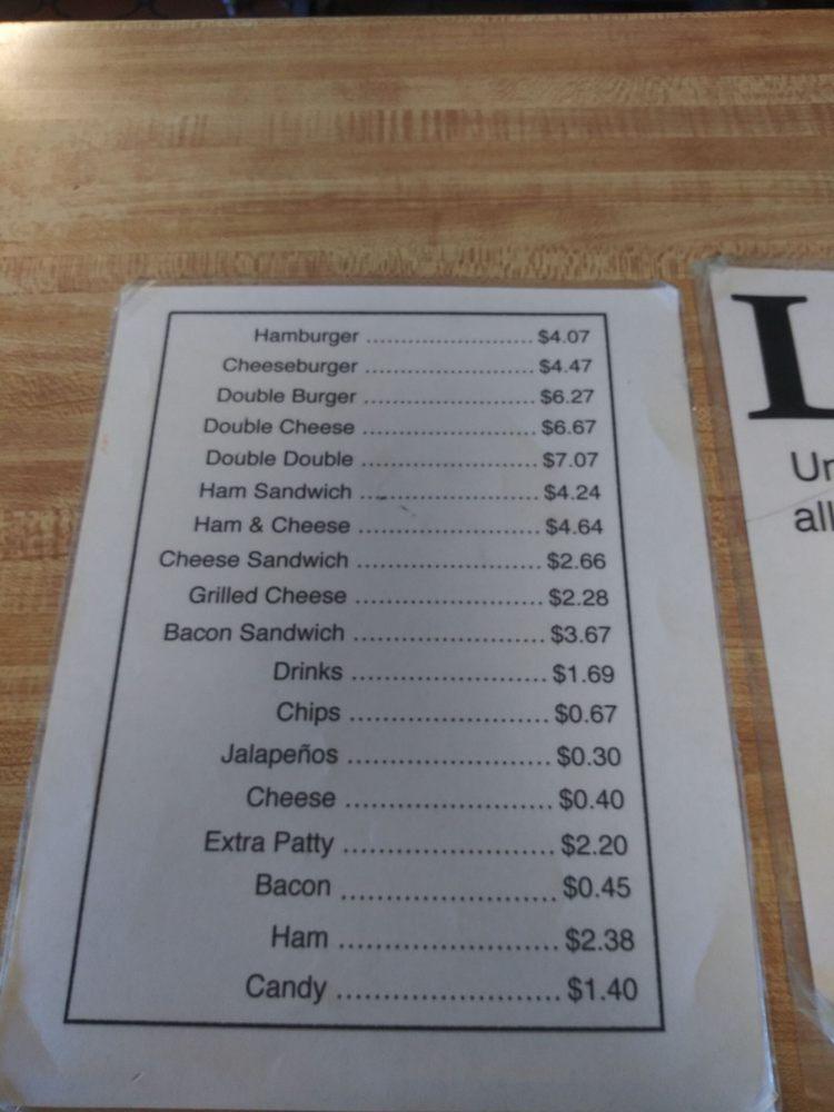 Menu at Herd's Burgers restaurant, Jacksboro