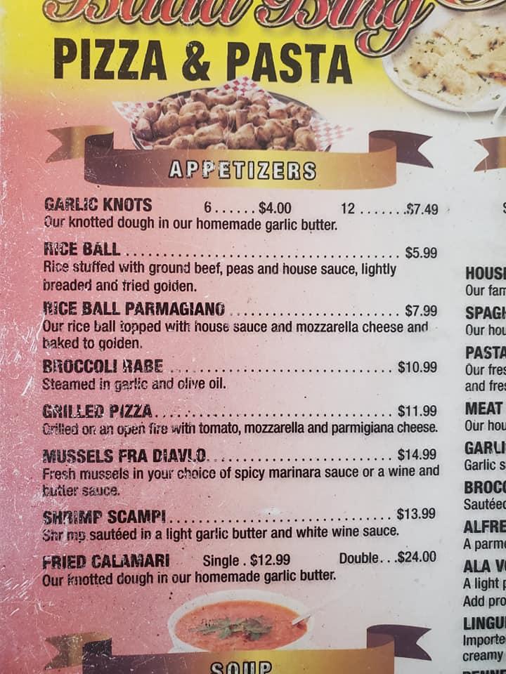 Menu at Benny Bada Bings Pizza pub & bar, Venice