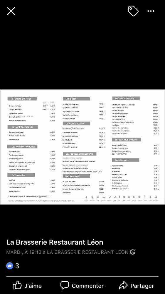 Menu de Léon