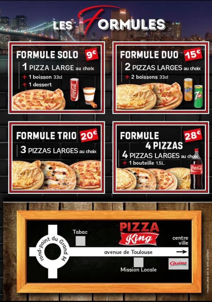 Menu at PIZZA KING FIVE restaurant, Montpellier