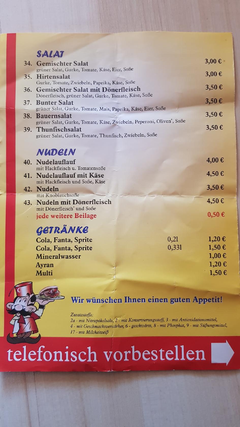 Speisekarte von SofraDürümDöner restaurant, Chemnitz