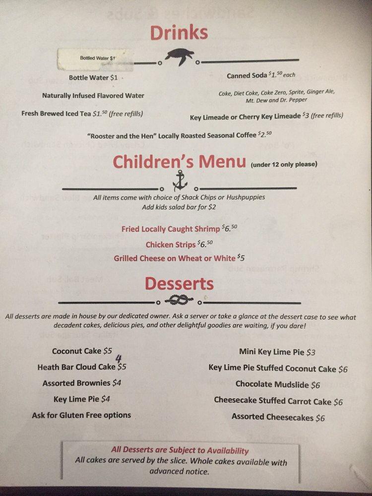 Carta del restaurante Swain Seafood Shack, Oak Island, 8317 E Oak Island Dr