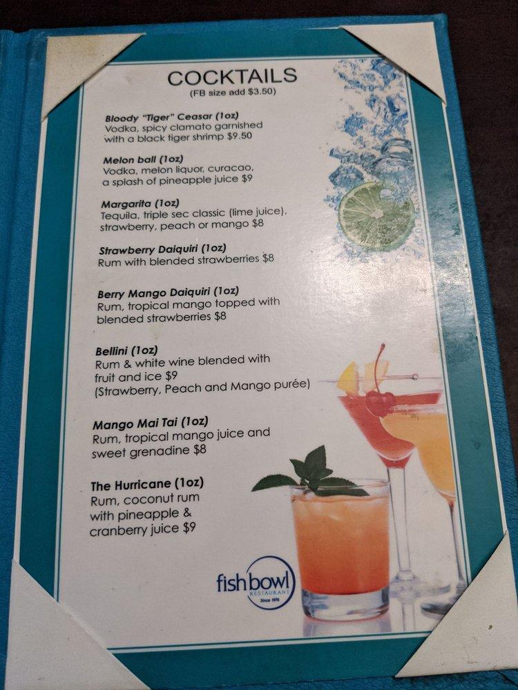Menu at Fishbowl Restaurant, Timmins