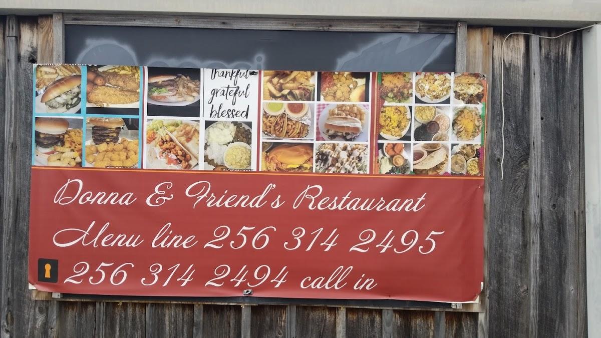 Menu at Donna and Friends restaurant, Muscle Shoals