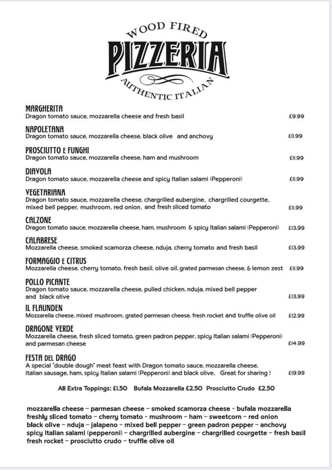 Menu At The Green Dragon Pub And Bar Hemel Hempstead