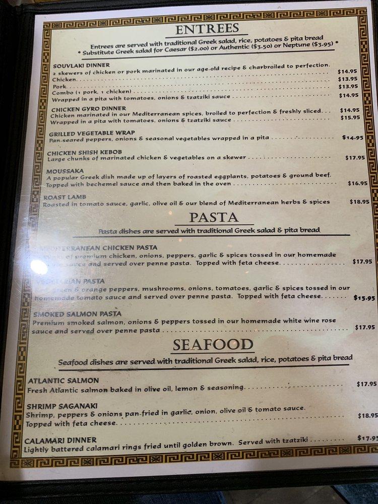 Menu at Corfu Mediterranean Grill restaurant, Cobourg
