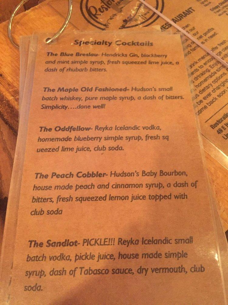 Menu at Restoration Kitchen & Cocktails pub & bar, Lindenhurst