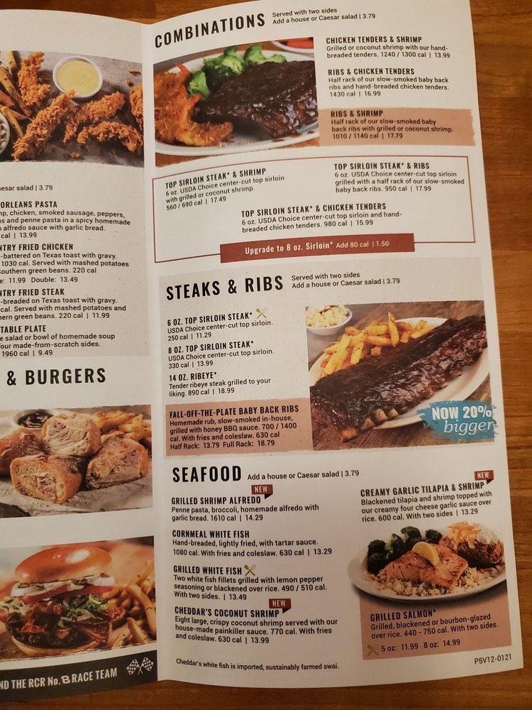 Menu at Cheddar's Scratch Kitchen restaurant, Goodyear