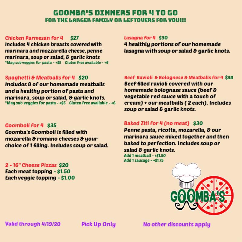 Menu at D'Italia Pizzeria & Ristorante, Clermont