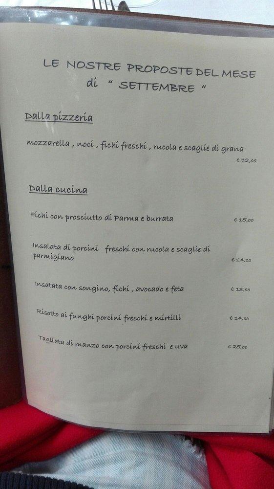 Menu di In Centro 