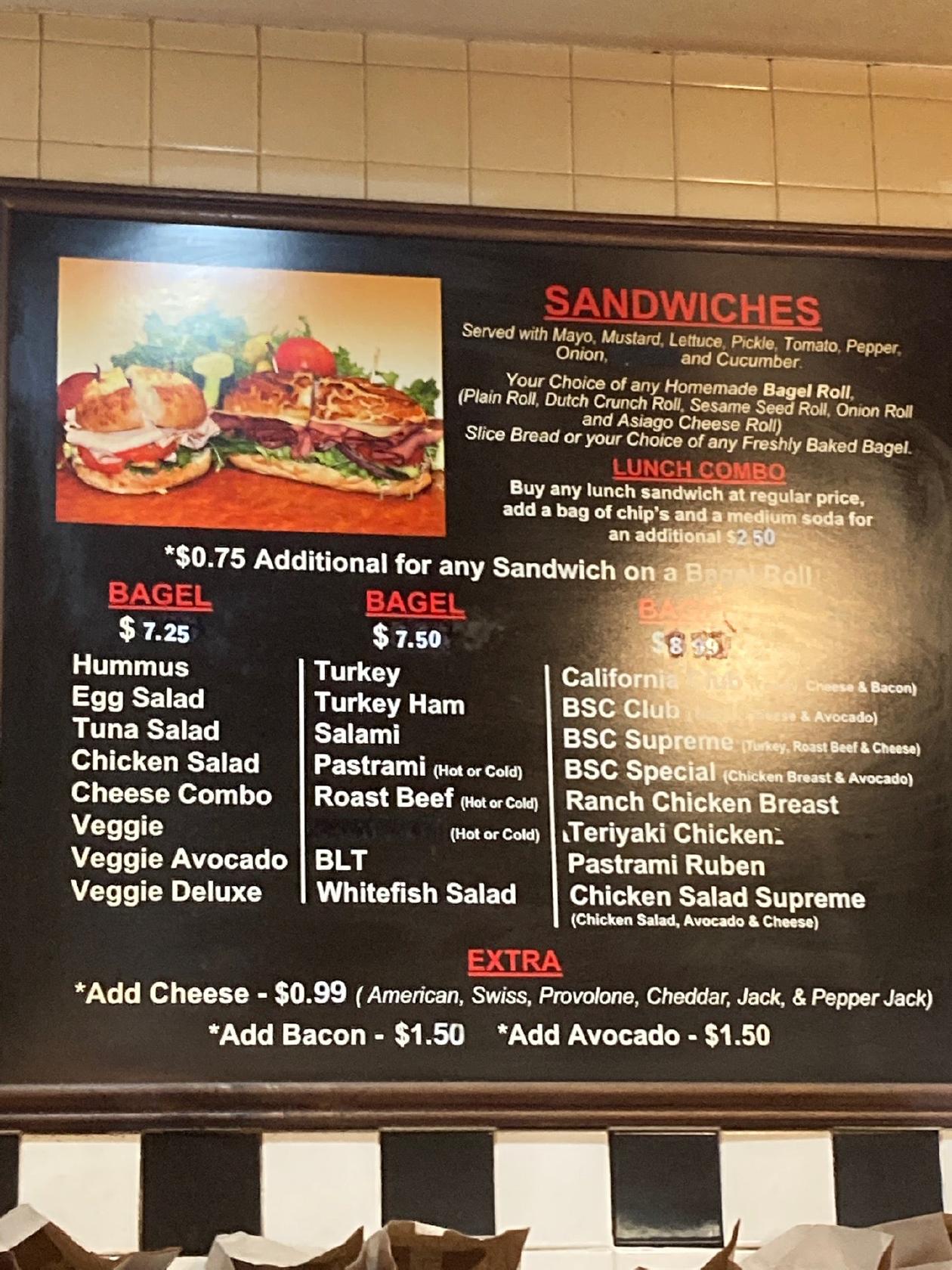 Menu at Bagel Street Cafe, San Rafael, 208 Northgate One