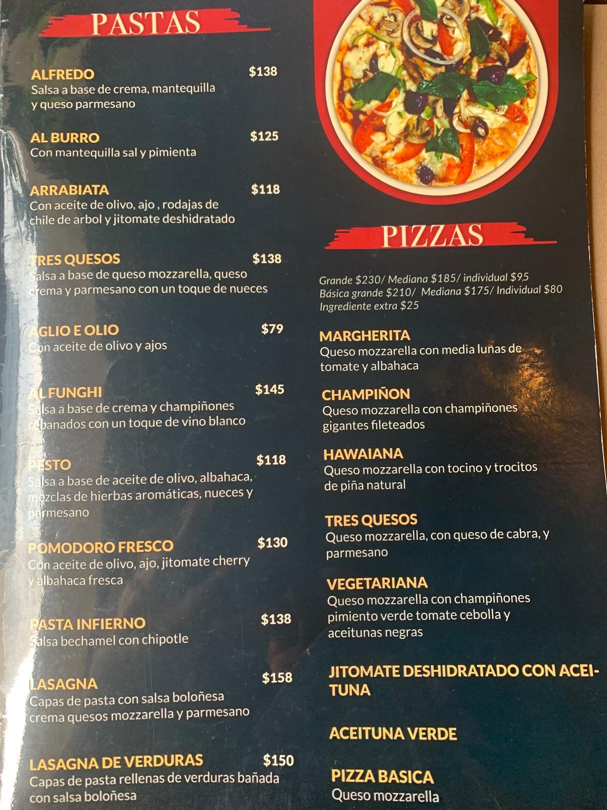 Carta del restaurante Pecorino kosher, Ciudad del México, Av. Jaime