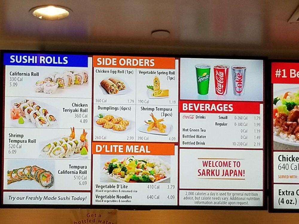 Menu At Sarku Japan Restaurant, Orange Park, Wells Rd Space VC-16