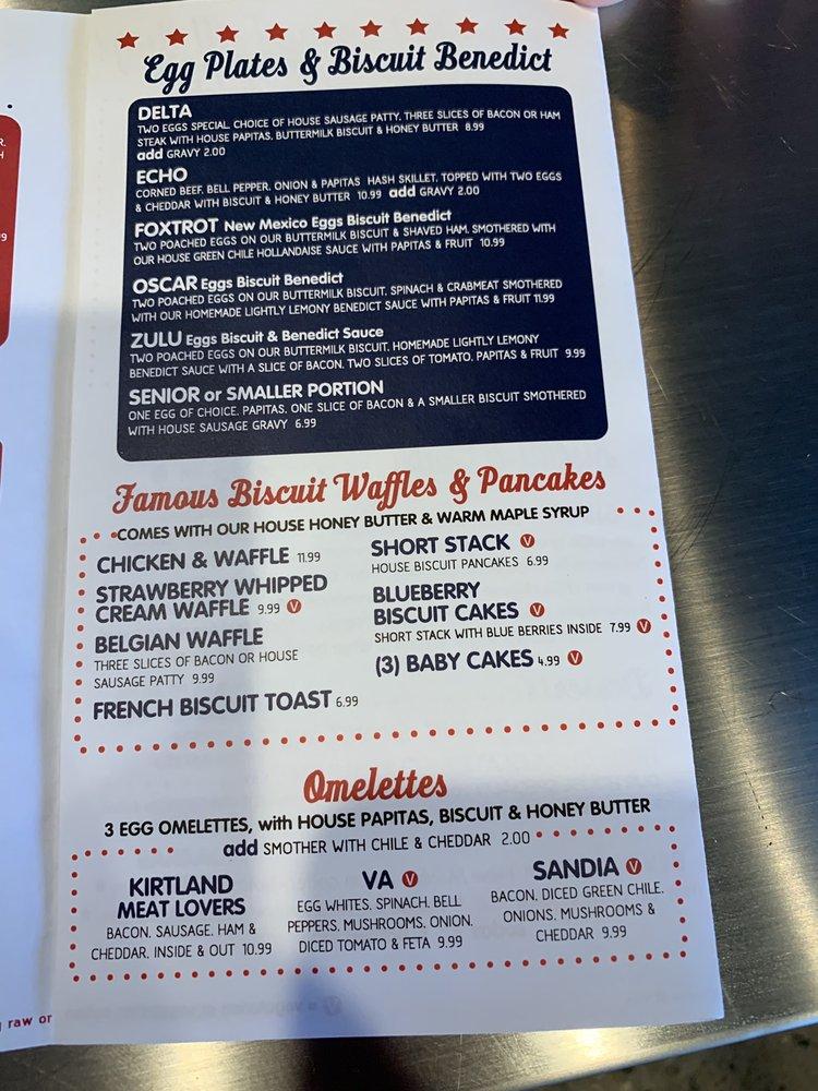 Menu at Stripes Biscuits & Burritos restaurant, Albuquerque