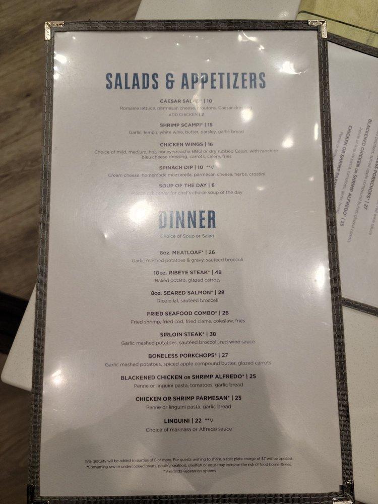 Menu at Oak & Fork cafe, Maricopa
