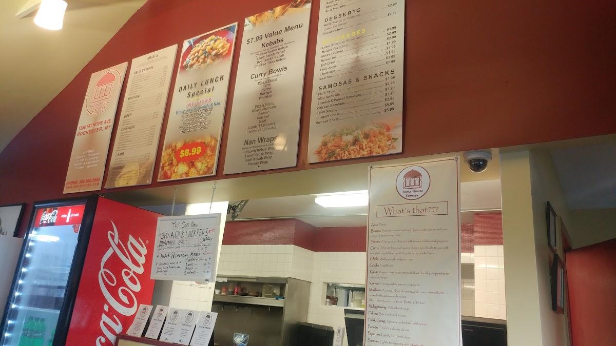 Menu At India House Store Restaurant Rochester 998 S Clinton Ave