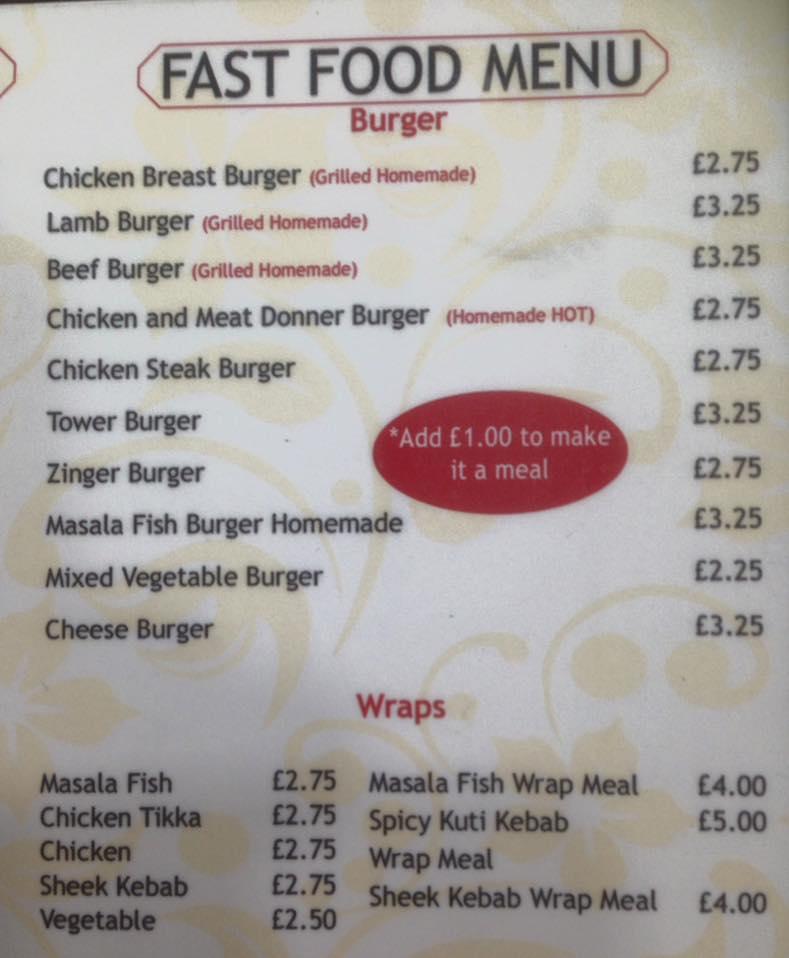 Menu At Spicy Swan Restaurant Brokenborough 8305