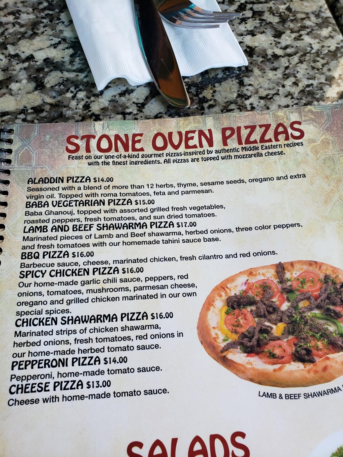 Menu at Aladdin Hillcrest restaurant, San Diego, Vermont St