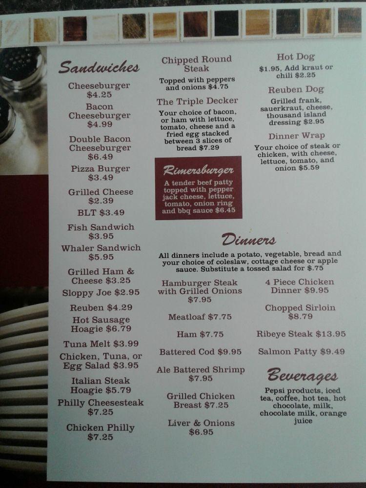 Menu at The Korner Restaurant, Rimersburg, 626 Lawsonham Rd