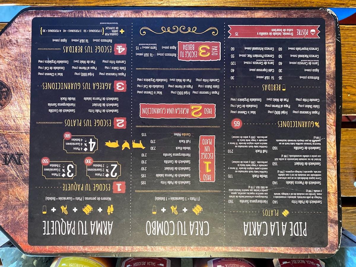 Carta del restaurante J&R Ribs La Costillería Hermosillo, Hermosillo, Bulevar Juan Navarrete 172