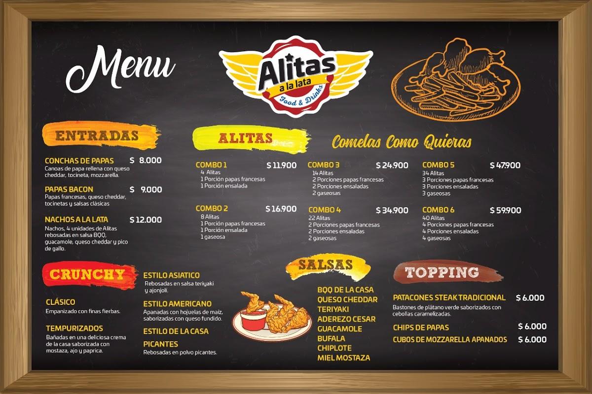 Menu at Alitas a La Lata restaurant, Barranquilla