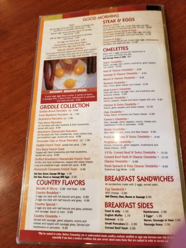 Menu at Antonio's Cafe & Grill, Rochester Hills