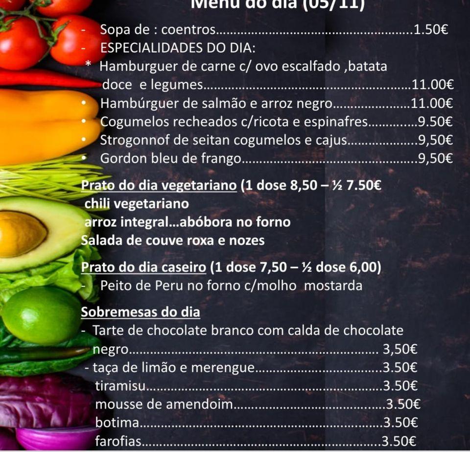 Carta Del Restaurante Cantina Dos Sabores Loul Rua Nossa Senhora Del Fatima