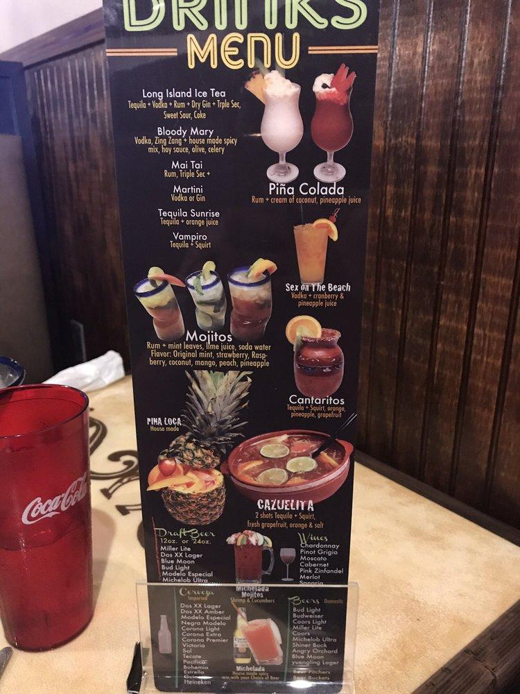 Menu at Mojitos & Margaritas Grill & Bar, North Little Rock